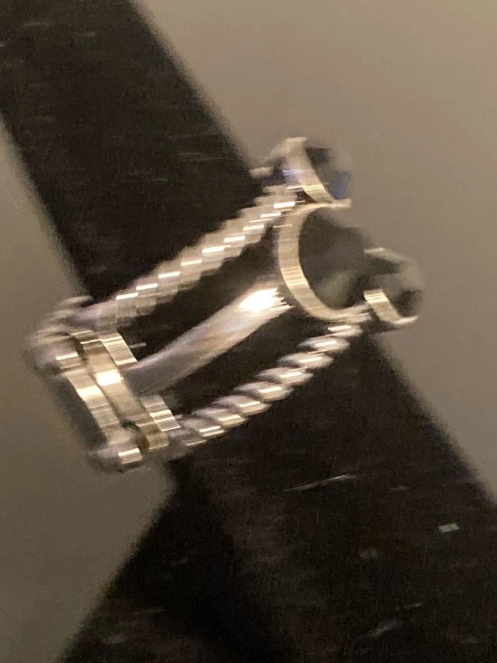 paparazzi Silver-Tone Black Triple Stone Ring